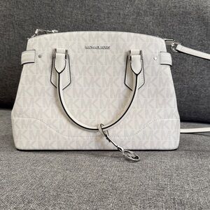 Michael Kors Monogram White Satchel